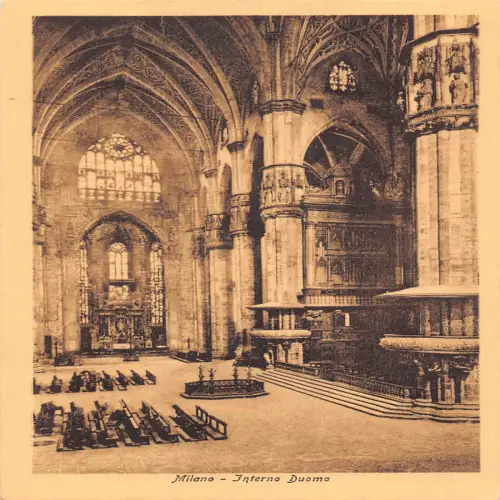 A654 Italien Mailand Milano Dom Innenraum Dom Vintage Postkarte