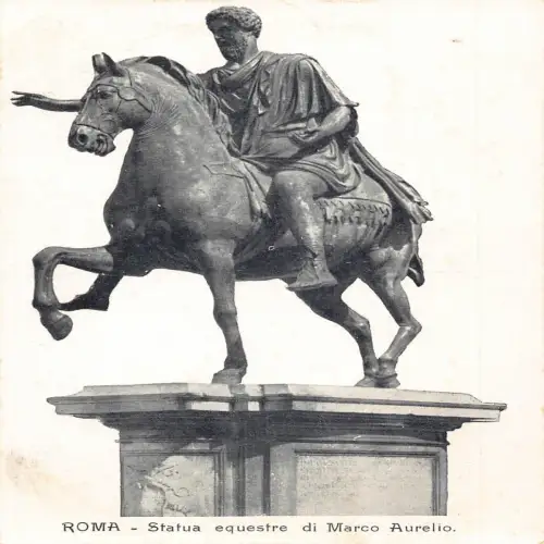 A655 Italien Rom Roma Statua equestre di Marco Aurelio Vintage Postkarte