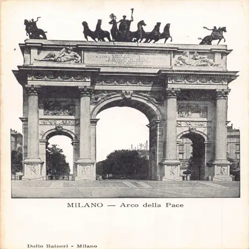 A655 Italien Milano Mailand Arco della Pace Bogen Vintage Postkarte