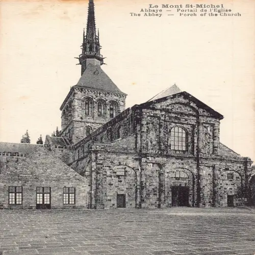 A656 Frankreich Le Mont Saint Michel Abtei Veranda Kirche Postkarte