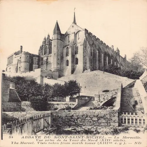 A656 Frankreich Le Mont Saint Michel Abtei Blick vom Nordturm Postkarte