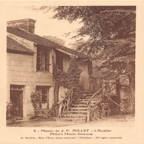 A656 Frankreich Maison de JF Millet L'Escalier Hirse Haus Treppe Postkarte