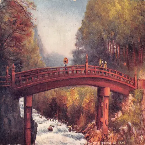 A671 Japan Heilige Brücke bei Niko Art Vintage Postkarte