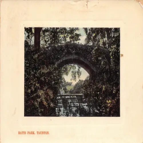 B115 England 1909 Batts Park Taunton Bridge Passepartout Postkarte