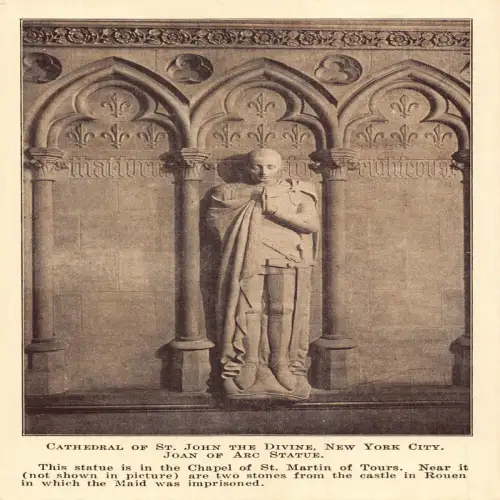 A672 US New York City Kathedrale St John Jeanne d'Arc Statue Postkarte