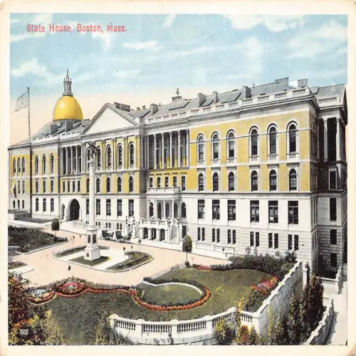 A672 US Massachusetts Boston State House Vintage Postkarte