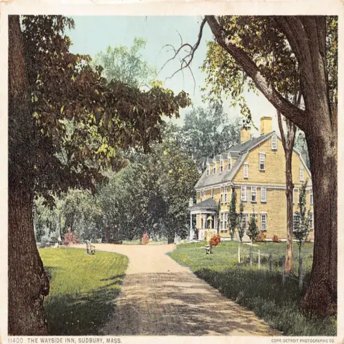A672 US Massachusetts Sudbury Wayside Inn Vintage Postkarte