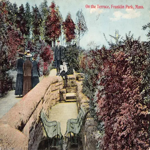 A672 US Massachusetts Franklin Park On the Terrace Postkarte