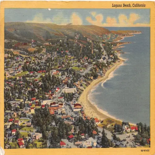A673 US Kalifornien 1955 Laguna Beach Vintage Postkarte