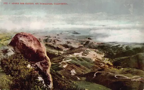 A673 US California Mt Tamalpais Above the Clouds Vintage Postkarte