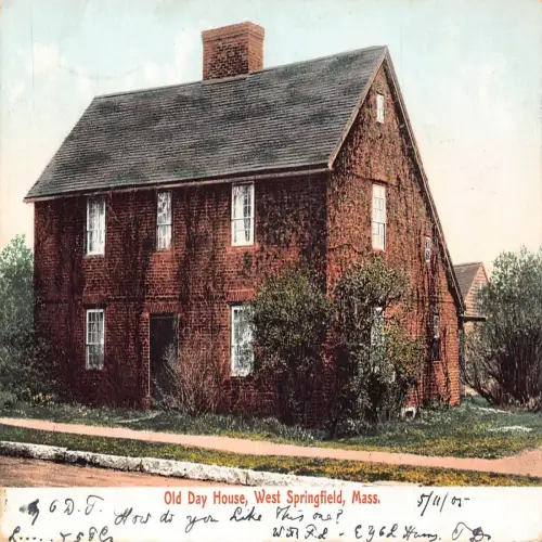 A673 US Massachusetts West Springfield 1905 Old Day House Postkarte