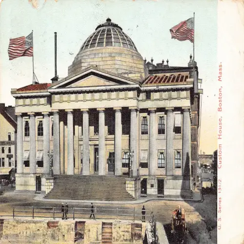 A673 US Massachusetts Boston 1907 Custom House Vintage Postkarte