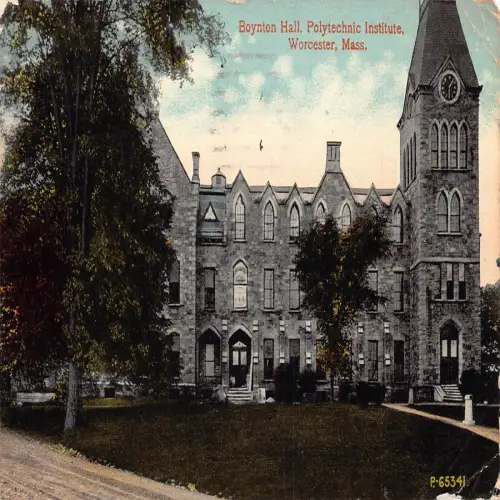 A674 US Massachusetts 1914 Worcester Polytechnic Institute Bynton Hall Postkarte