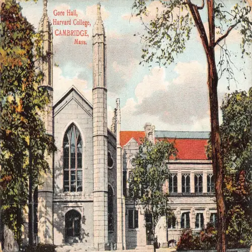 A674 US Gore Hall Harvard College Cambridge Vintage Postkarte
