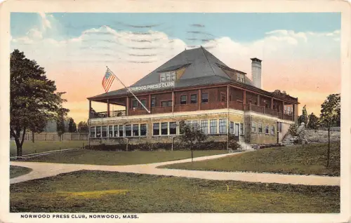A674 US Massachusetts Norwood Press Club 1920 Vintage Postkarte