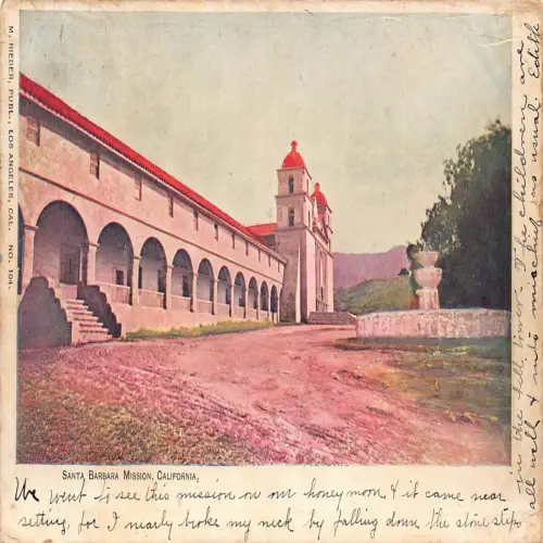 A674 US Kalifornien 1905 Santa Barbara Mission Vintage Postkarte