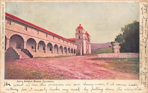 A674 US Kalifornien 1905 Santa Barbara Mission Vintage Postkarte
