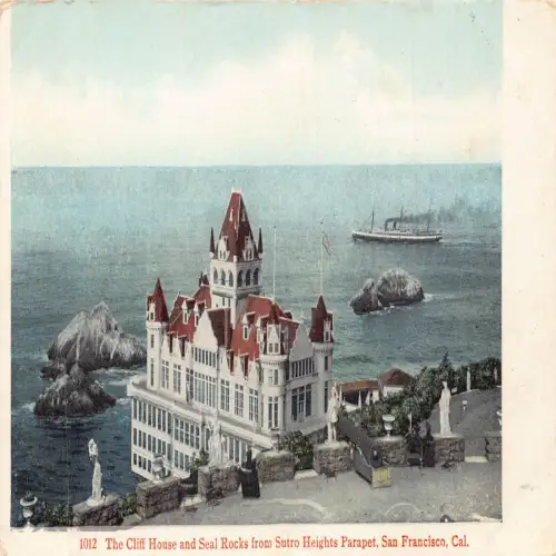 A674 US Kalifornien San Francisco Cliff House und Seal Rocks Steamboat Postkarte