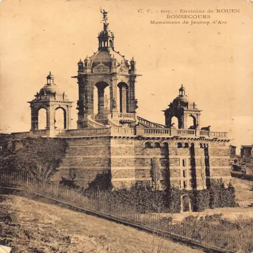 A675 Frankreich Bonsecours Monument de Jeanne d'Arc Vintage Postkarte