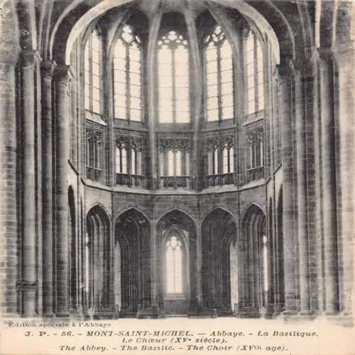 A675 Frankreich Mont Saint Michel Abtei Basilika Der Chor Postkarte
