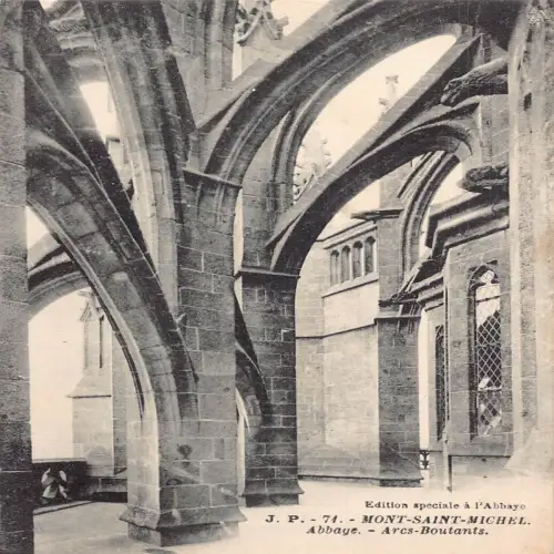 A675 Frankreich Mont Saint Michel Abtei Bögen Boutants Postkarte