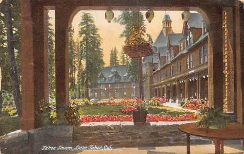 A674 US Kalifornien Lake Tahoe Tahoe Taverne Blumen Vintage Postkarte