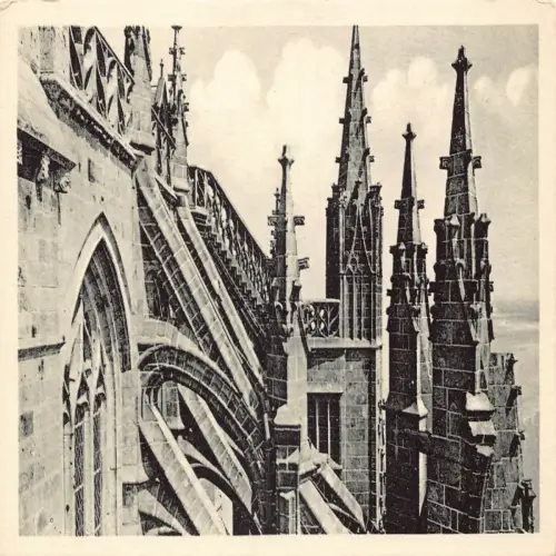A676 Frankreich Mont Saint Michel L'escalier de Dentelle en Granit Vintage Postkarte