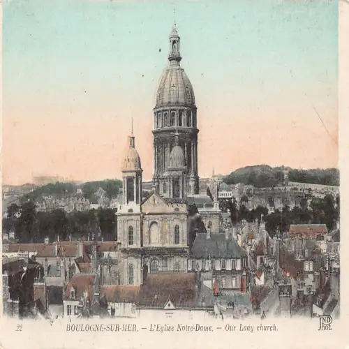 A677 Frankreich Boulogne-sur-Mer Kirche Unserer Lieben Frau Vintage Postkarte