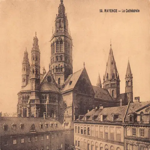 A677 Frankreich Mayence Kathedrale Vintage Postkarte