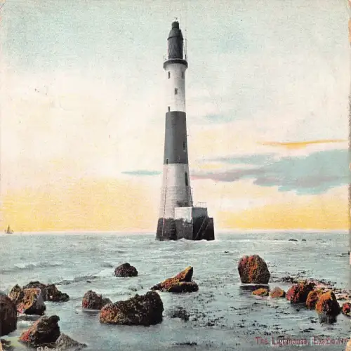 B126 England 1908 Leuchtturm Eastbourne Vintage Postkarte