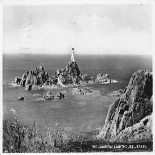 B128 England 1950 Corbiere Lighthouse Jersey RPPC Vintage Postkarte