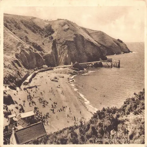 B128 England Trikot 1947 Greve-de-Lecq Vintage Postkarte