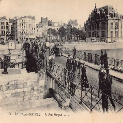 A678 Frankreich Boulogne-sur-Mer Pont Marguet Brücke Vintage Postkarte