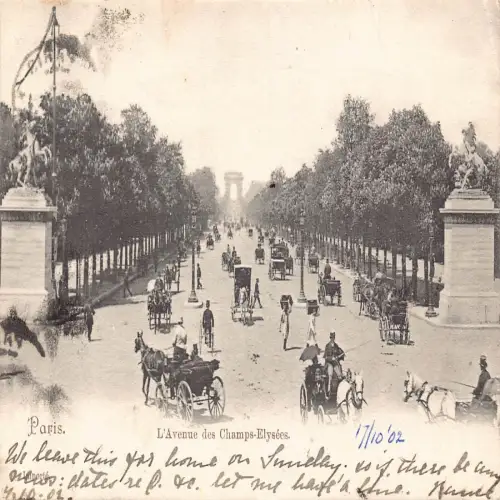 A678 Frankreich 1902 Paris L'Avenue des Champs-Elysees Kutschen Postkarte