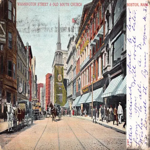 A679 US Massachusetts Boston 1905 Washington Street Lewis Bros Shops Postkarte
