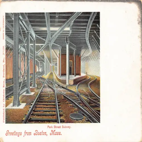 A679 US Massachusetts Grüße aus der Boston Park Street U-Bahn Postkarte