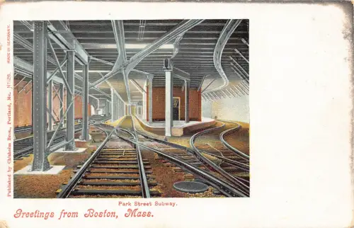 A679 US Massachusetts Grüße aus der Boston Park Street U-Bahn Postkarte