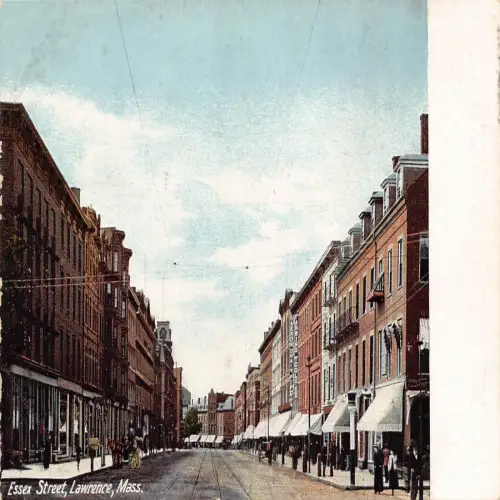 A679 US Massachusetts Lawrence Essex Street Farmino Tools Schild Postkarte
