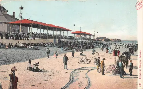 A679 US Massachusetts Revere Beach Bicycles 1906 Postkarte