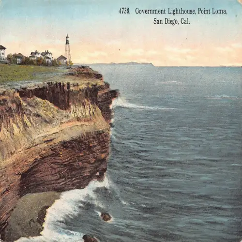 A679 US California Point Loma San Diego Government Lighthouse Postkarte