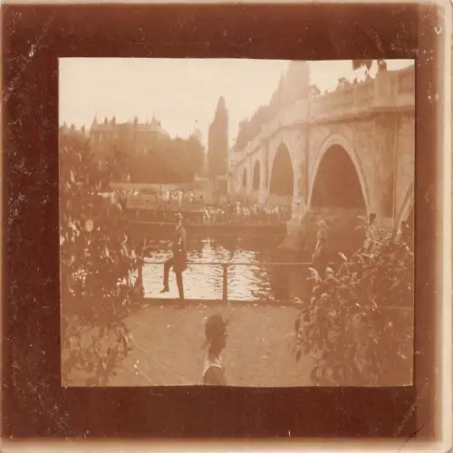 B128 England London Kreuzfahrtschiff Brücke Passepartout RPPC Vintage Postkarte