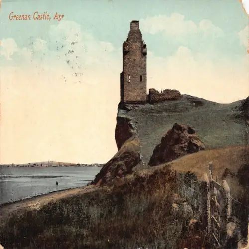 B128 Schottland Greenan Castle Ayr 1916 Vintage Postkarte