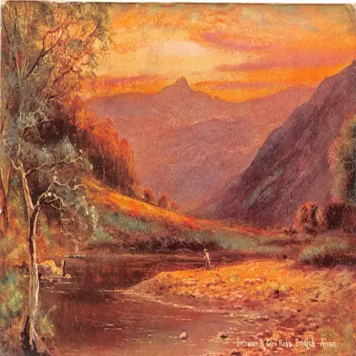 B128 Schottland 1918 Eingang zu Glen Rosa Brodick Arran Kunst Vintage Postkarte