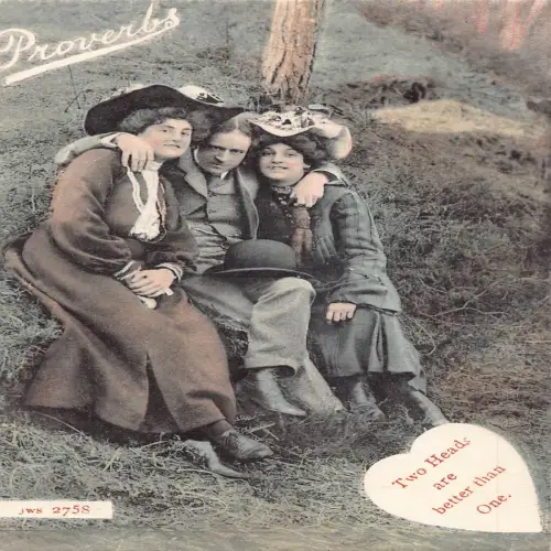 A680 Sprüche Zwei Köpfe sind besser als ein Paar Liebe Romantik Postkarte