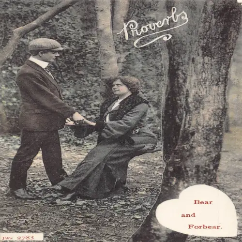 A680 Sprichwörter Liebe Romantik Paar flirtender Bär und Forbär Postkarte
