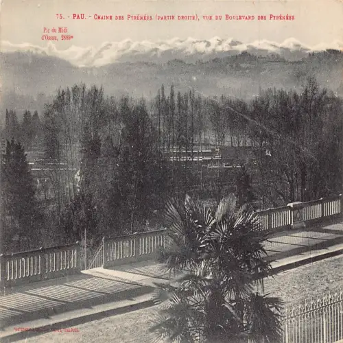 A681 Frankreich Pau Chaine des Pyrenes Vue du Boulevard des Pyrenes Postkarte
