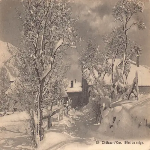 A681 Schweiz 1911 Chateau d'Oex Effet de neige Schneelandschaft Postkarte