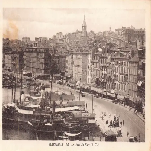 A682 Frankreich Marseille Quai du Port Dampfschiff Vintage Postkarte