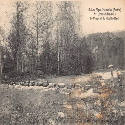 A682 Frankreich Les Alpes Mancelles St Leonard de Bois Chapelet du Moulin Postkarte