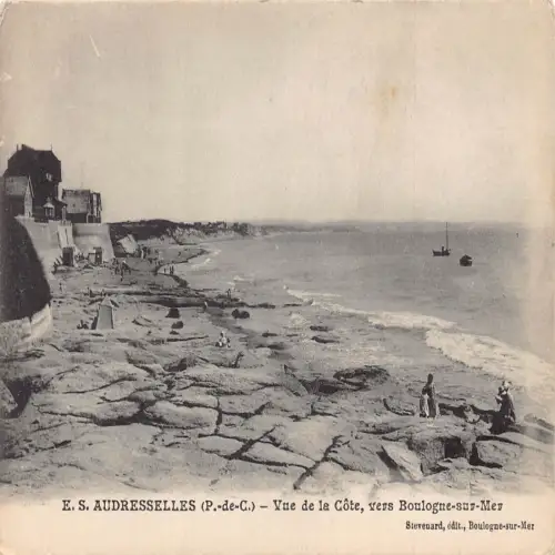A683 Frankreich ES Audresselles Vue de la Cote Vintage Postkarte